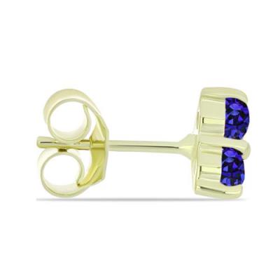 GOLD PLATED FINISH NATURAL BLUE SAPPHIRE GEMSTONE EARRINGS – WHOLESALE JEWELRY SUPPLIER